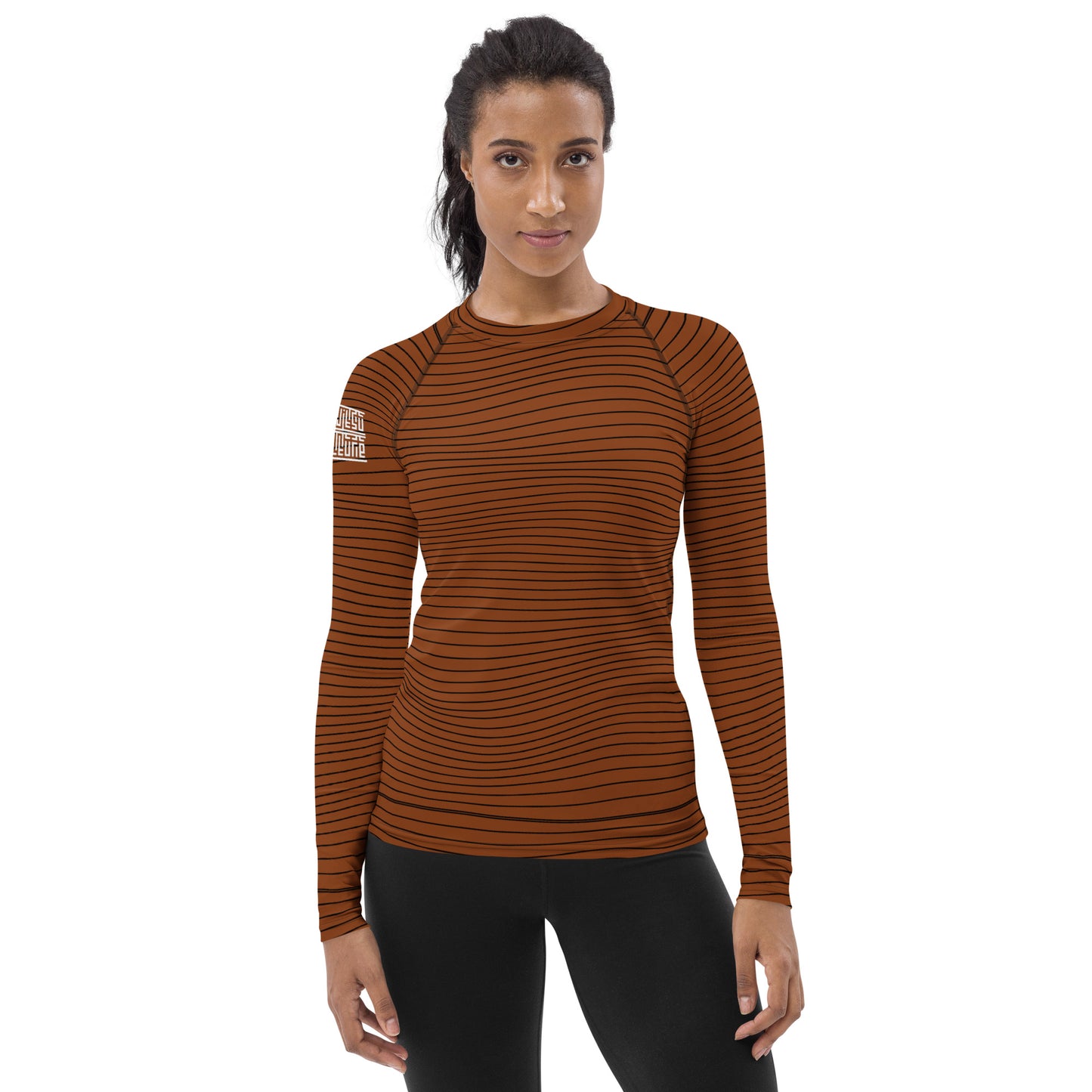 Women's Brown Wave Rashguard