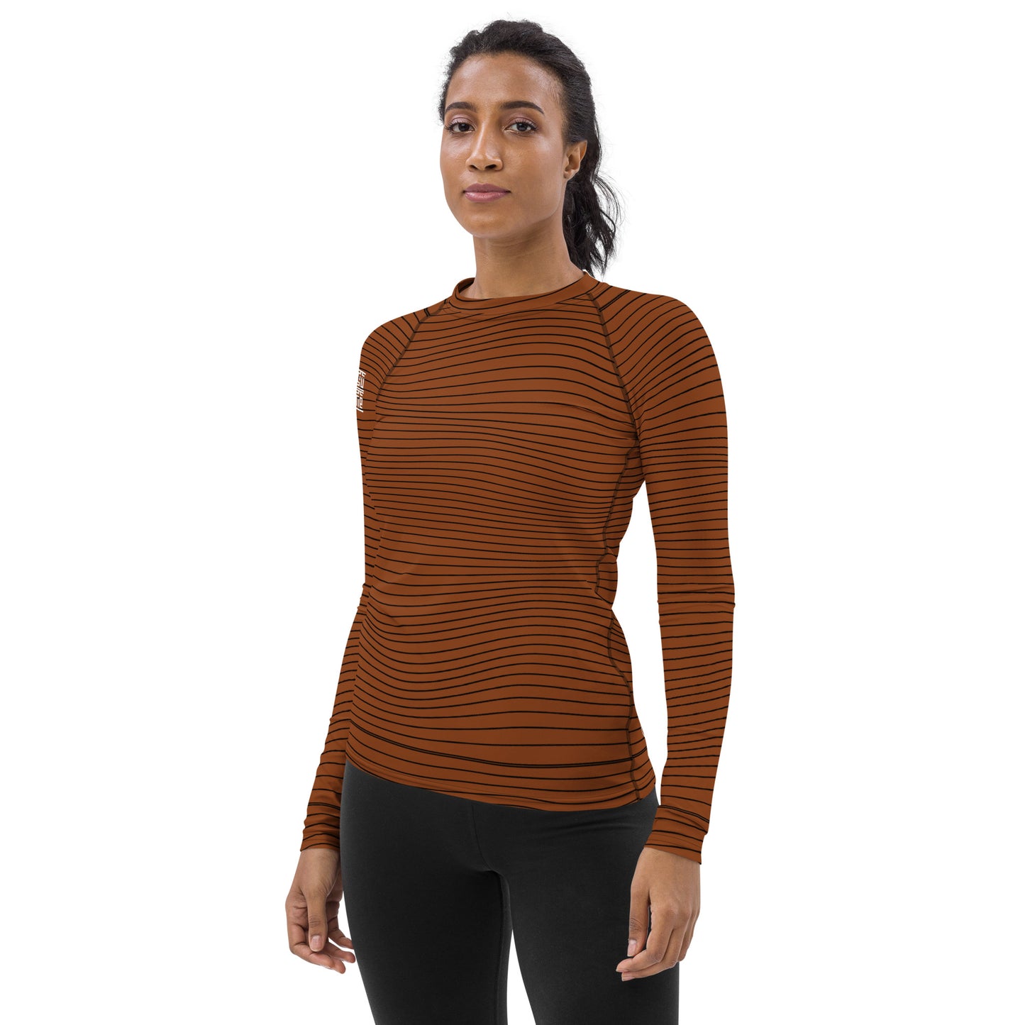 Women's Brown Wave Rashguard
