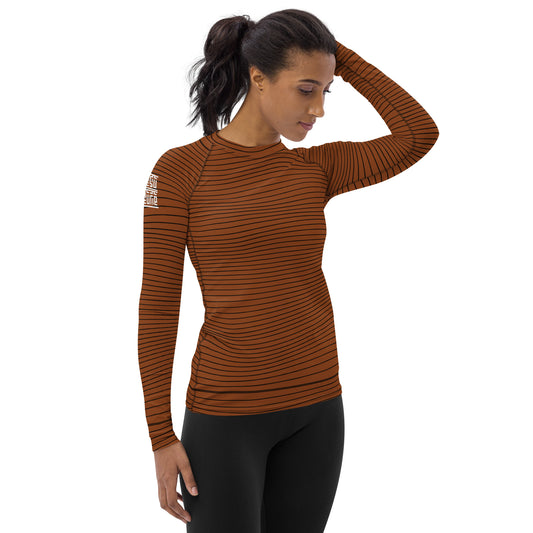 Women's Brown Wave Rashguard