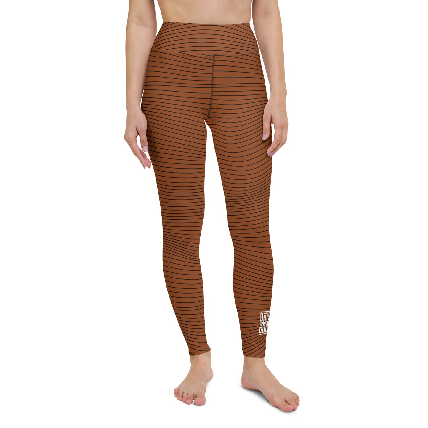 Women's Brown Wave Leggings