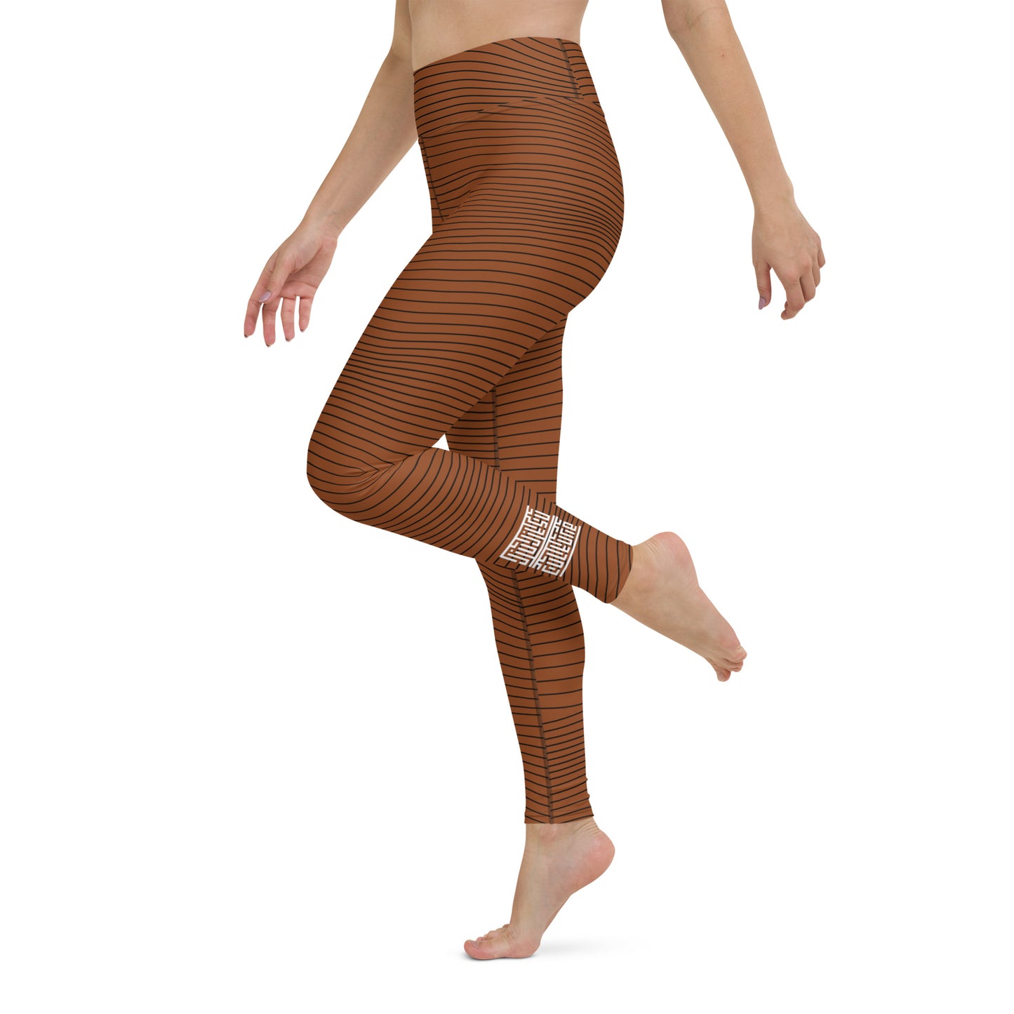 Women's Brown Wave Leggings