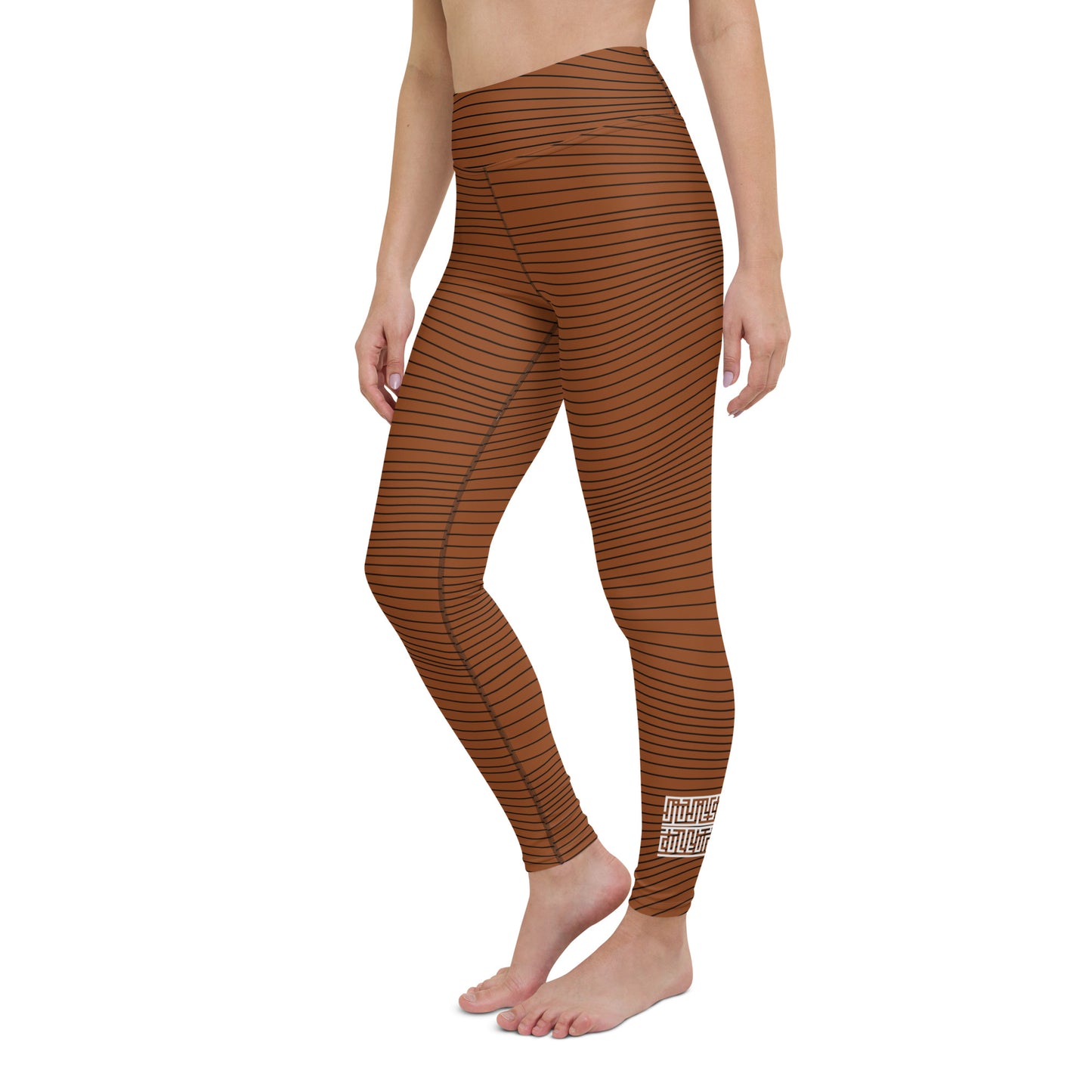 Women's Brown Wave Leggings