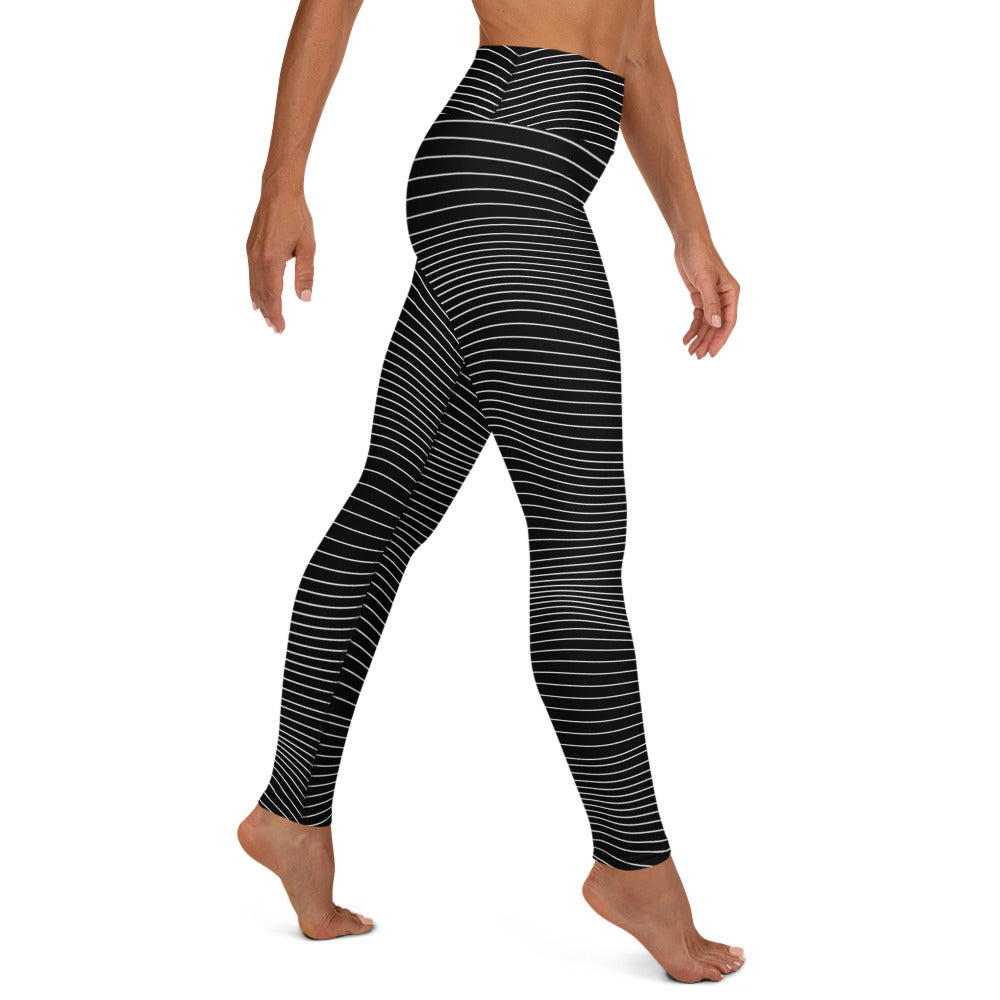 Women's Black Wave Leggings