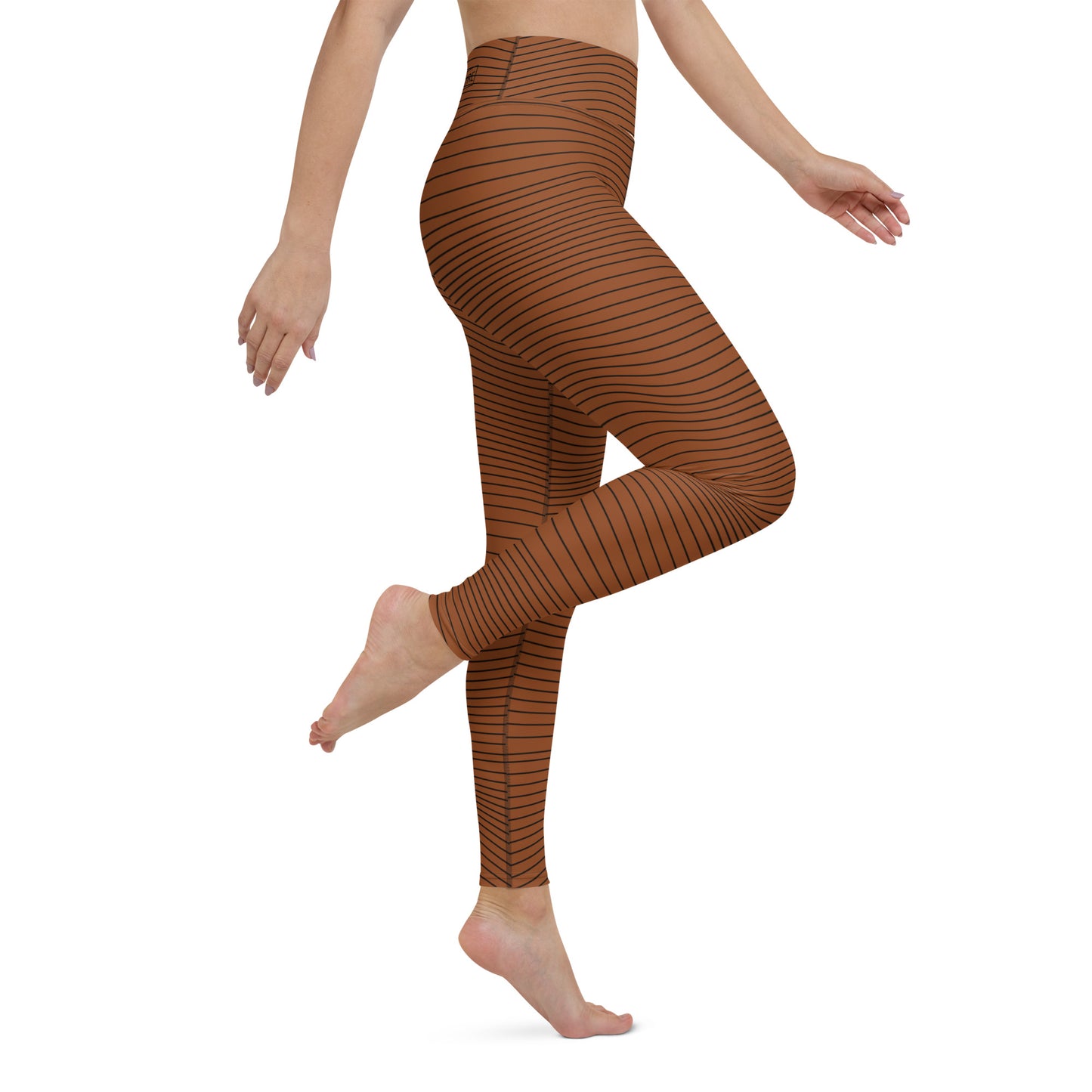 Women's Brown Wave Leggings